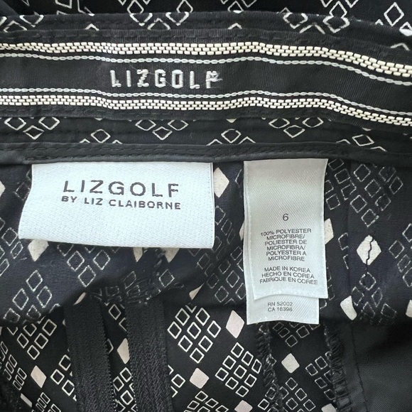 Liz Golf By Liz Claiborne Size 6 Women Athletic Golf Skort Short Black Geometric - Picture 6 of 7